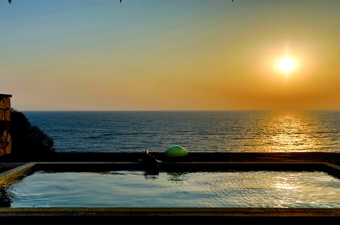 富士見の湯からの夕景